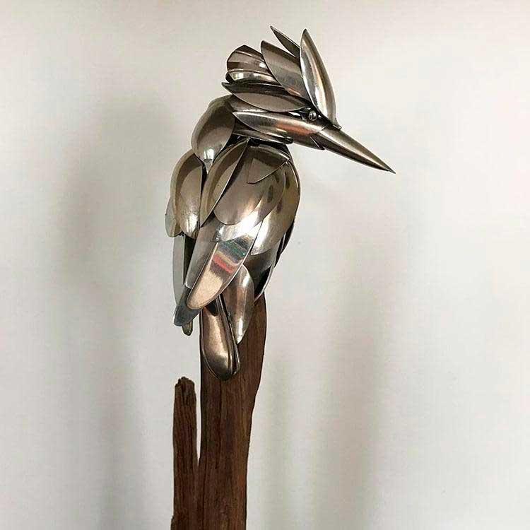 скульптура пташка з металобрухту